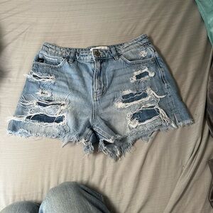 KanCan Light Blue Distressed Jean Shorts